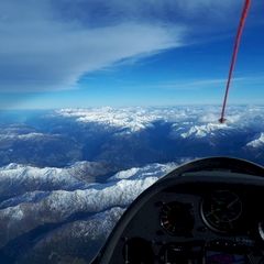 Flugwegposition um 14:06:33: Aufgenommen in der Nähe von Gemeinde Wattenberg, Österreich in 5369 Meter